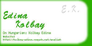 edina kolbay business card